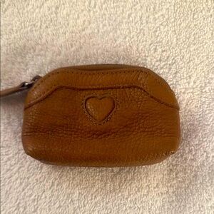 Brighton Brown Leather Heart-Embellished change purse